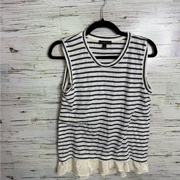 J. Crew Black and White Striped Tank Top size xs - Picture 1 of 7